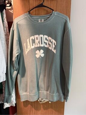 Comfort Colors Sage Green Lacrosse Crewneck Sweatshirt